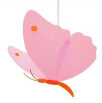 Lampe suspension enfant PAPILLON ROSE ET ORANGE